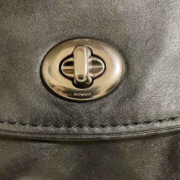 👣 COACH Faye 👣 Mixed Materials Backpack in Black. - Picture 10 of 16